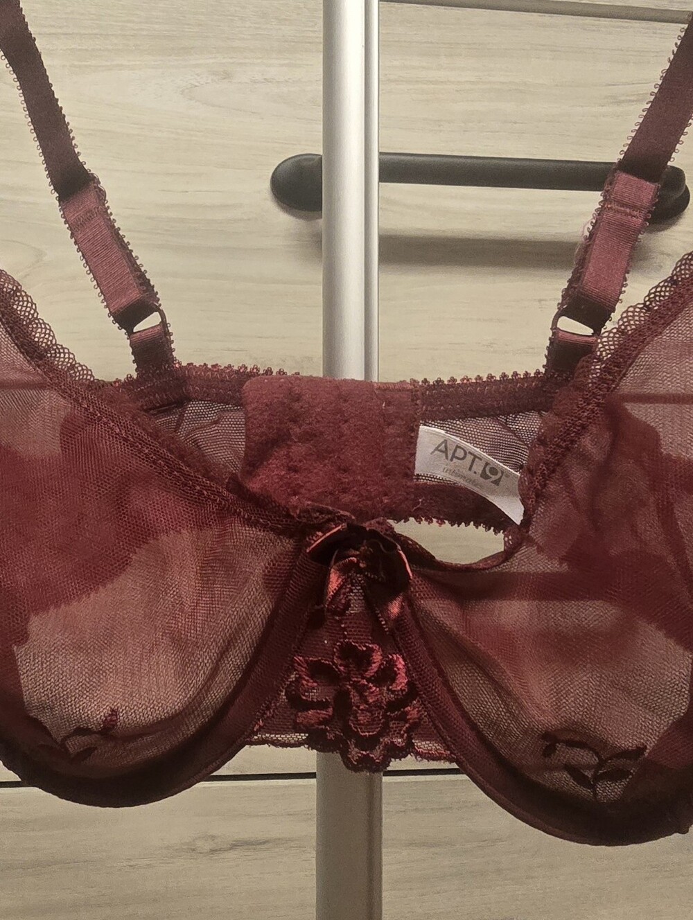 APT Burgandy Bra See Through